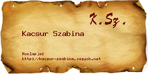 Kacsur Szabina névjegykártya
