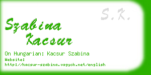 szabina kacsur business card